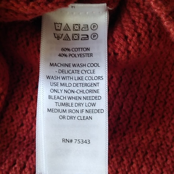 Max Stuido Rust Colored Sweater with back button detail Size Large - Picture 7 of 10